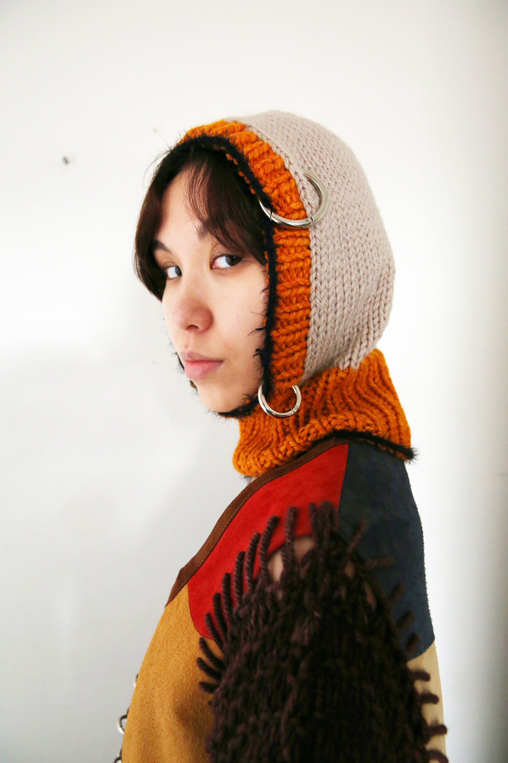OFF-WHITE, BLACK & ORANGE PIERCING BALACLAVA