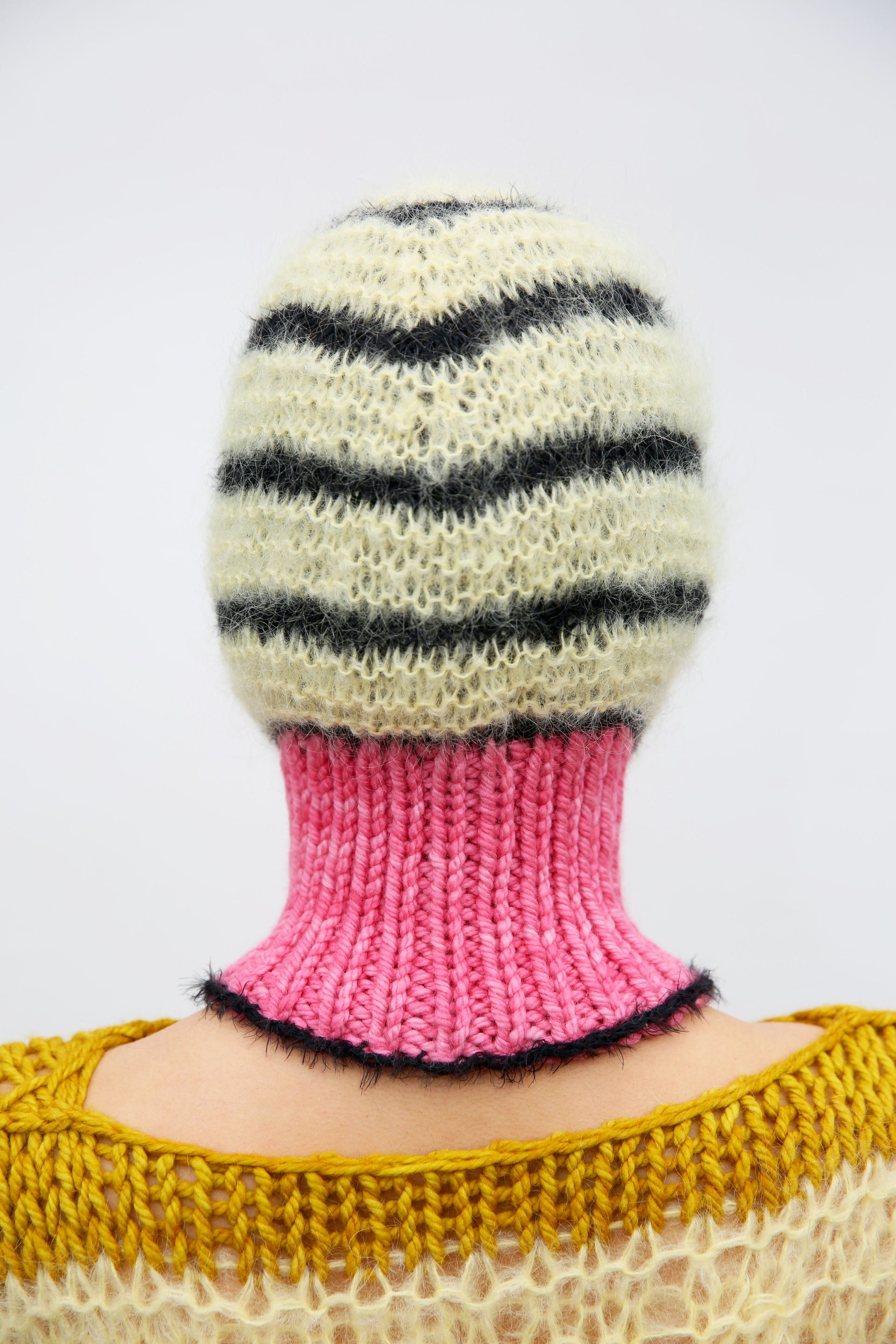 VANILLA YELLOW, HOT PINK & BLACK PIERCING BALACLAVA