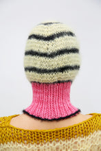 Load image into Gallery viewer, VANILLA, BLACK &amp; HOT PINK PIERCING BALACLAVA
