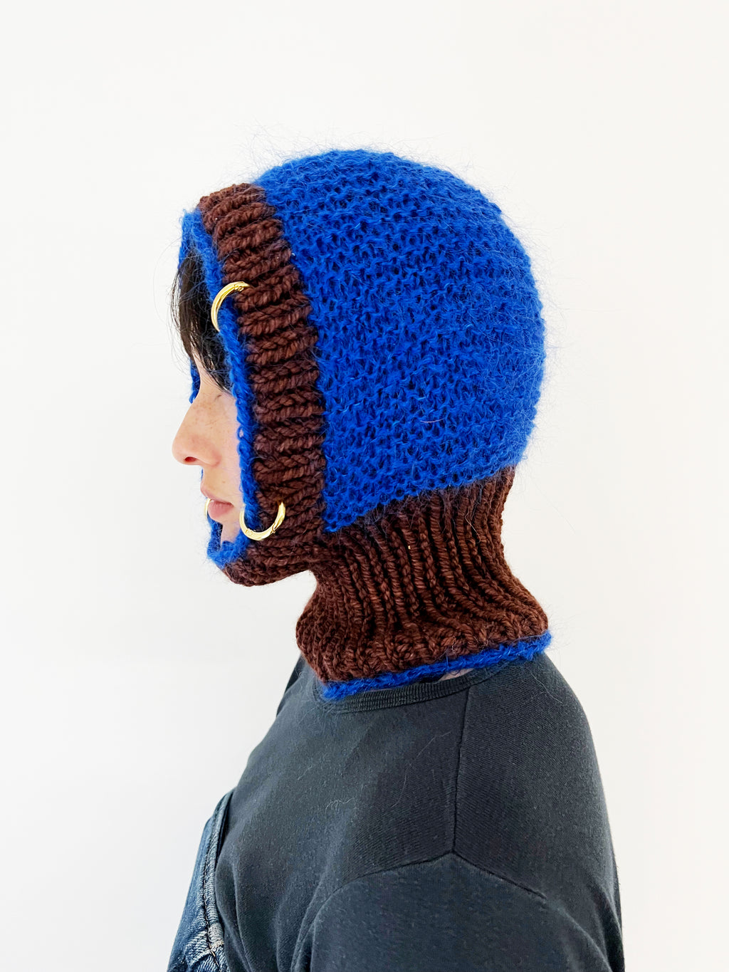 COBALT BLUE & BROWN PIERCING BALACLAVA
