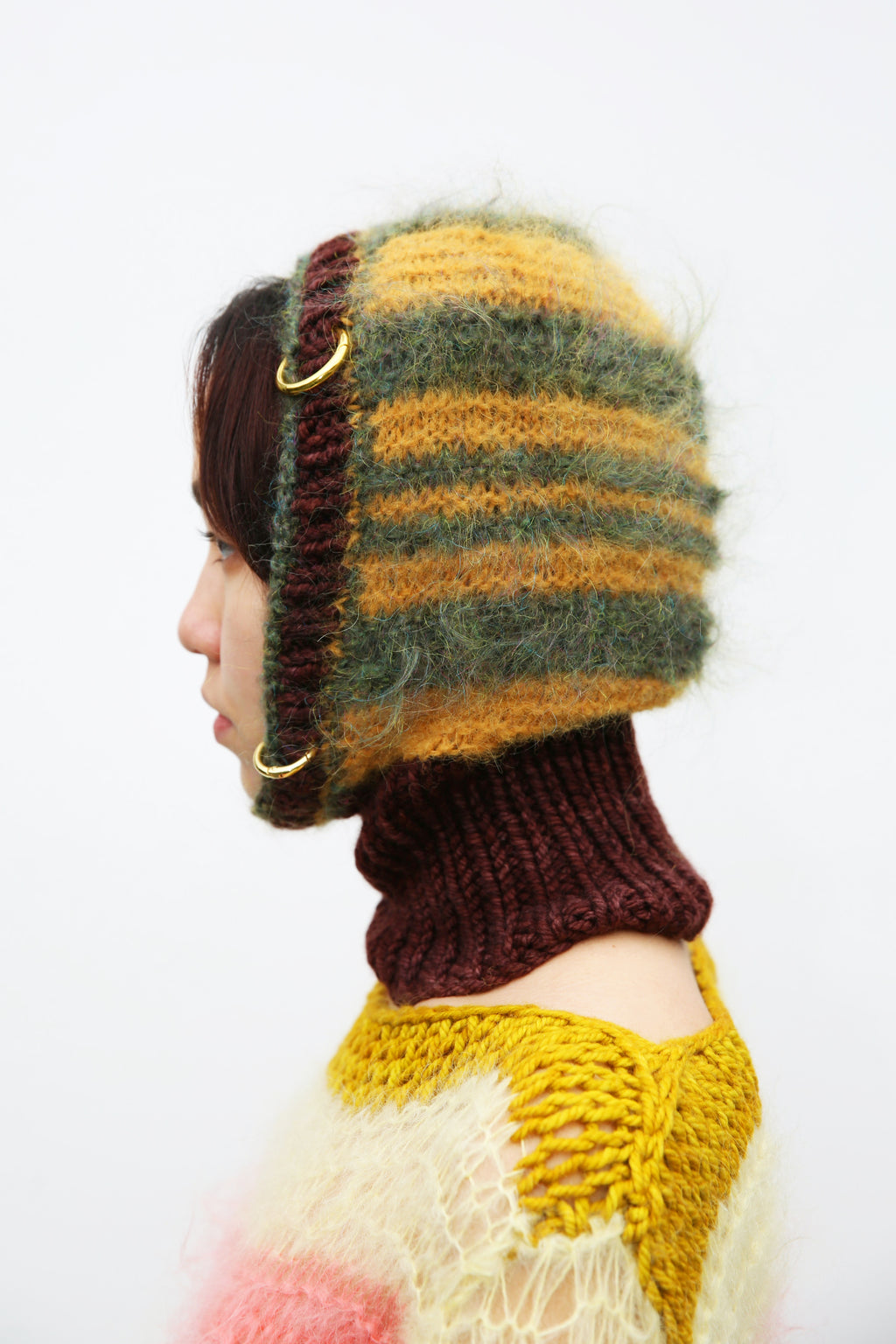 MUSTARD YELLOW & SPARKLY GREEN PIERCING BALACLAVA