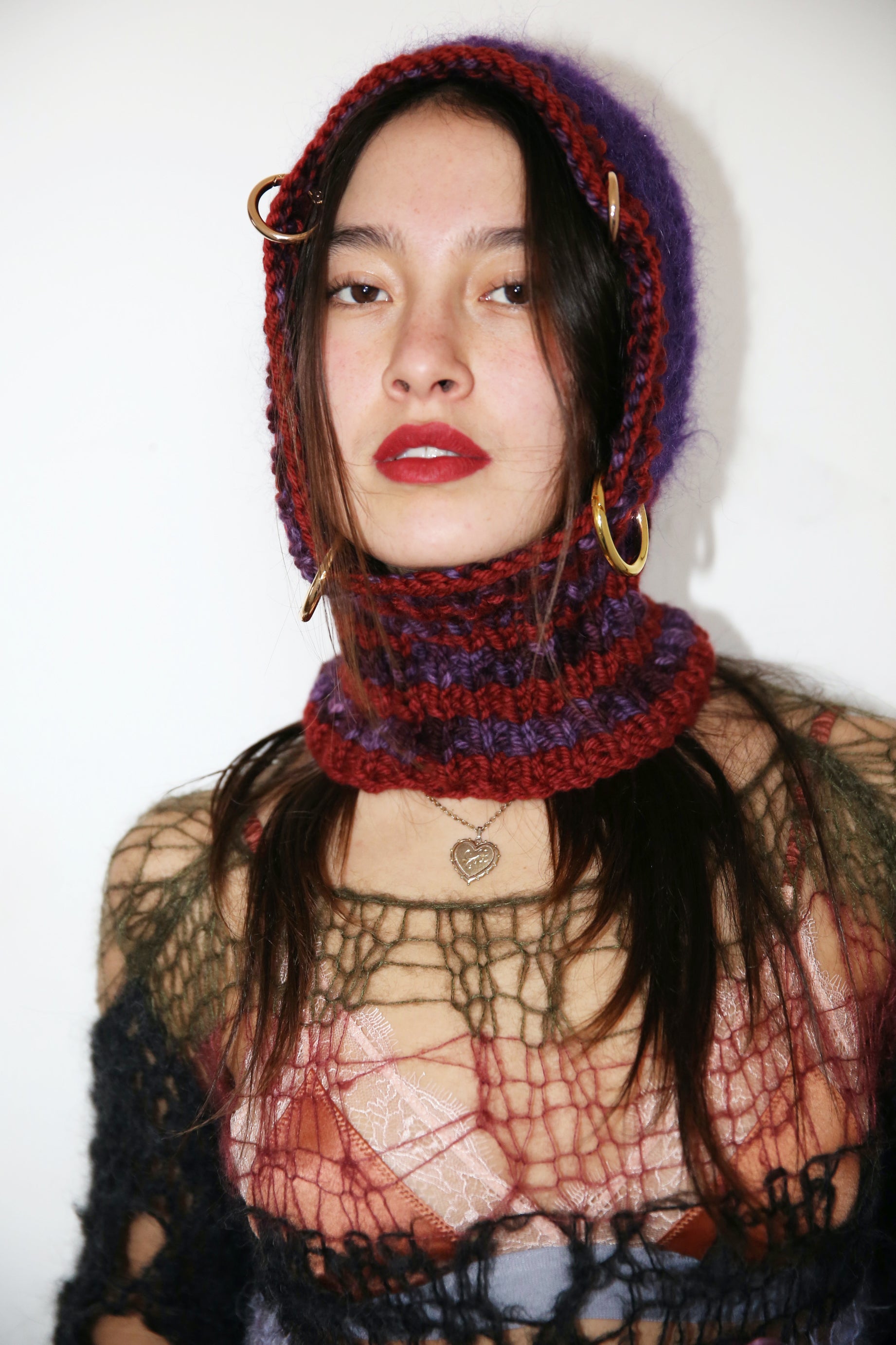 PURPLE & RED PIERCING BALACLAVA