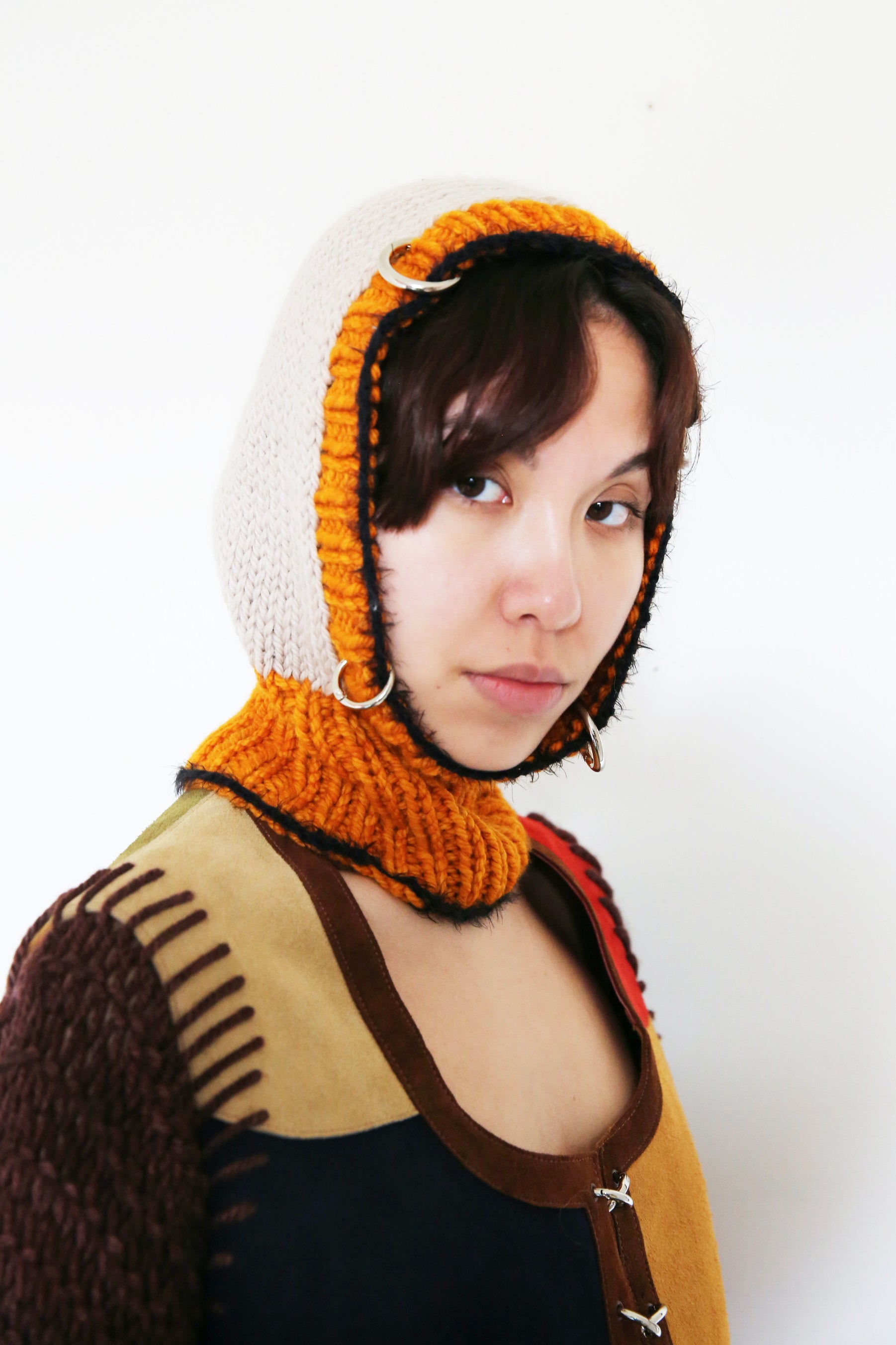 OFF-WHITE, BLACK & ORANGE PIERCING BALACLAVA