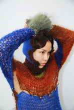Load image into Gallery viewer, BLUE &amp; BROWN FRILL BALACLAVA
