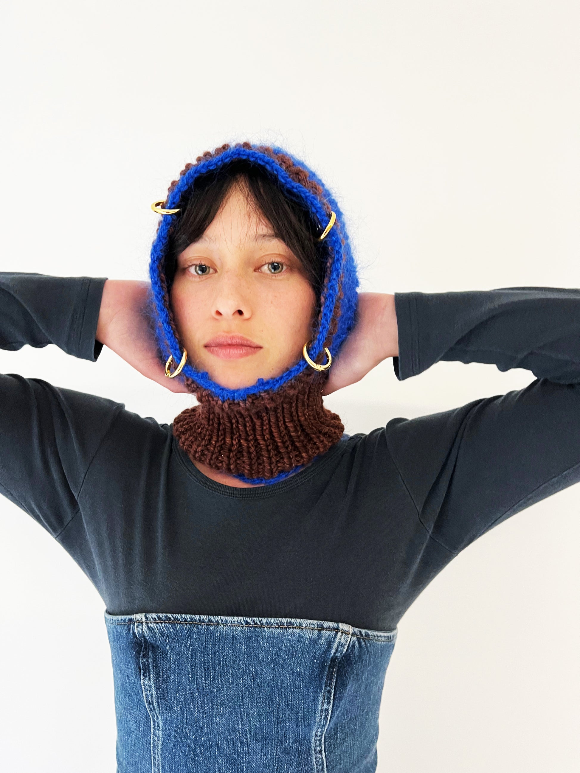 COBALT BLUE & BROWN PIERCING BALACLAVA