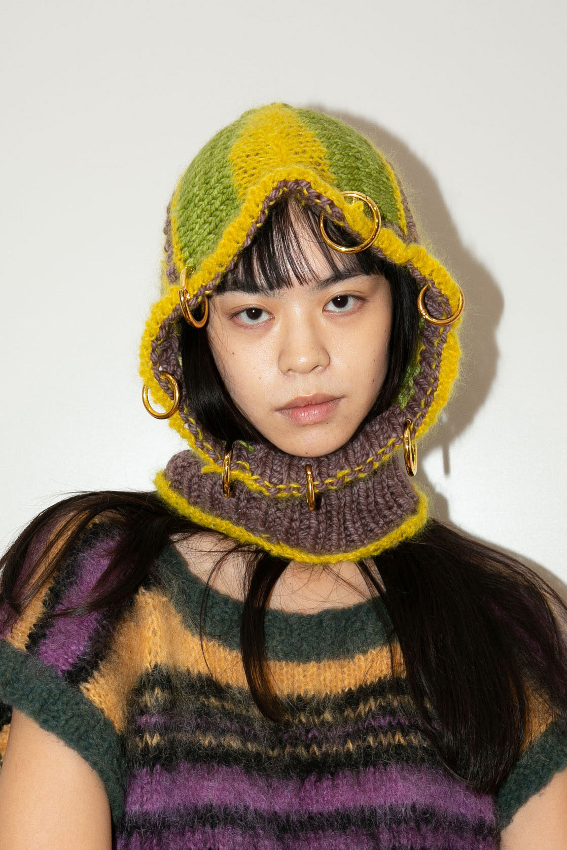 YELLOW, PISTACHIO & BROWN HEAVYWEIGHT PIERCING BALACLAVA