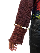 Load image into Gallery viewer, BROWN BUNNY HEAVY KNIT PIERCING JUMPER
