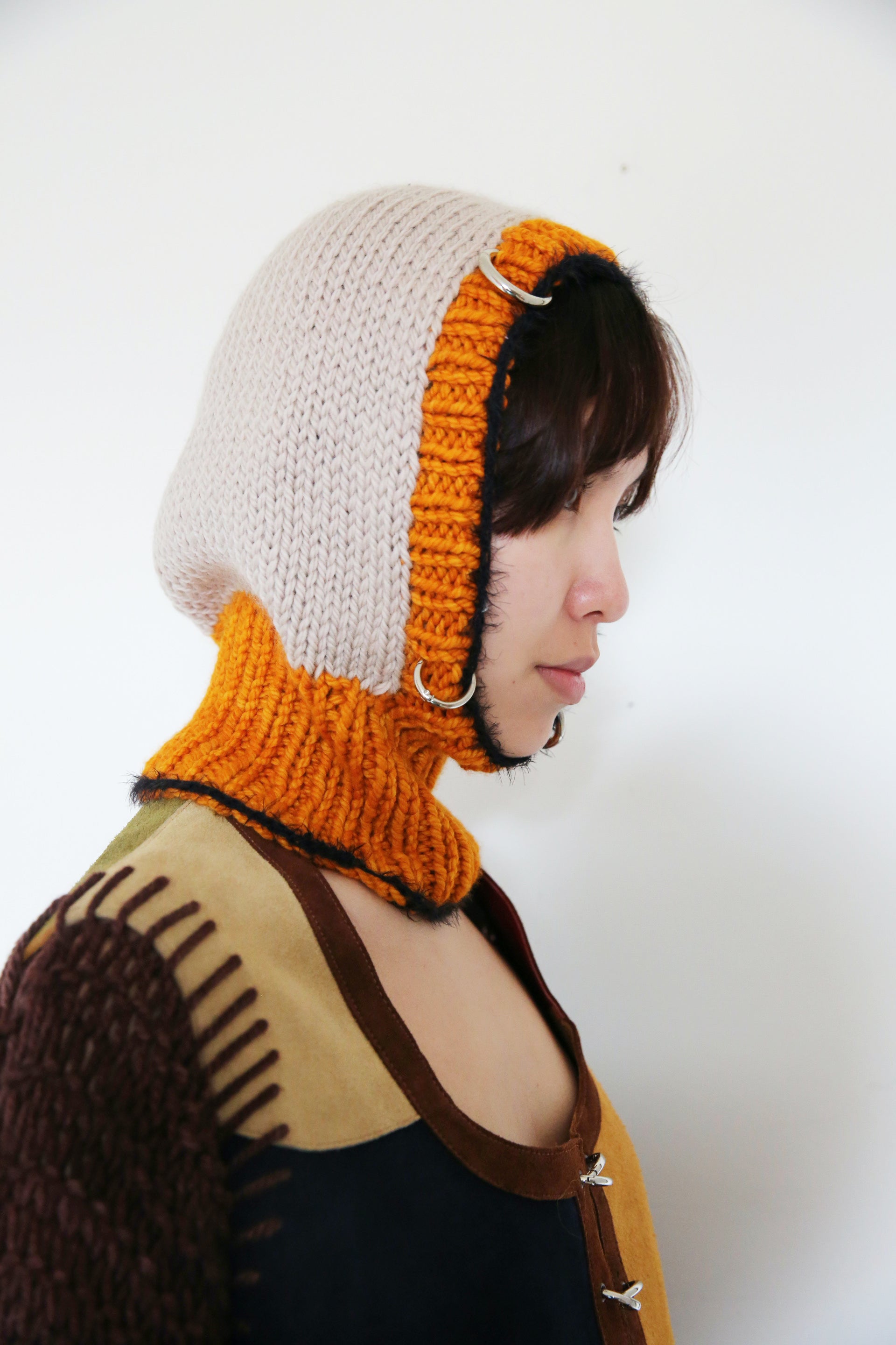 OFF-WHITE, BLACK & ORANGE PIERCING BALACLAVA