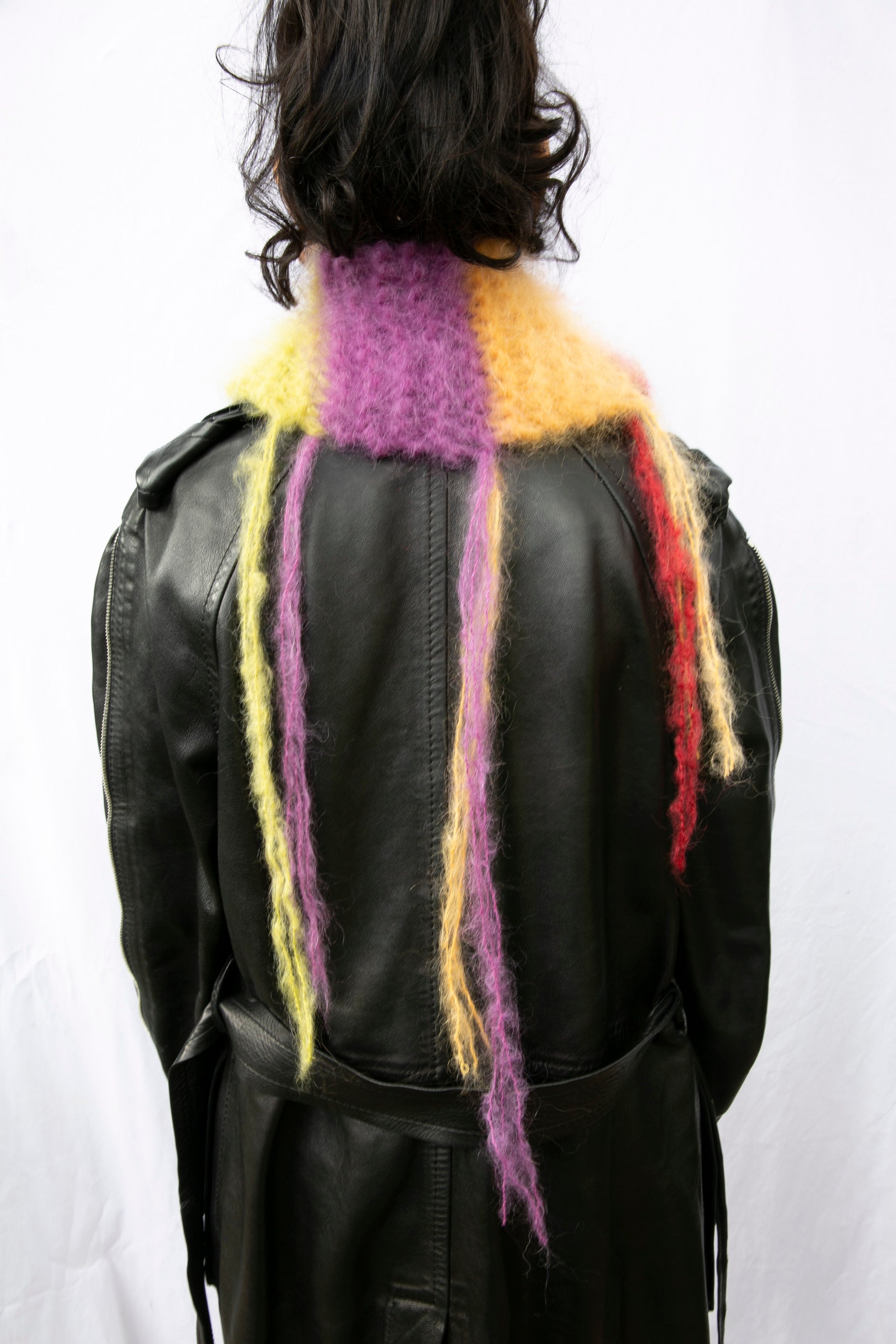FUZZY TASSLE MOHAIR SCARF