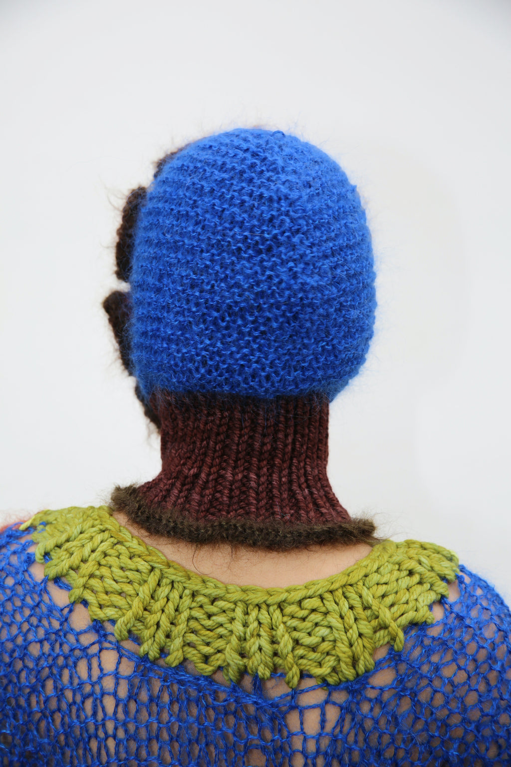 BLUE & BROWN FRILL BALACLAVA