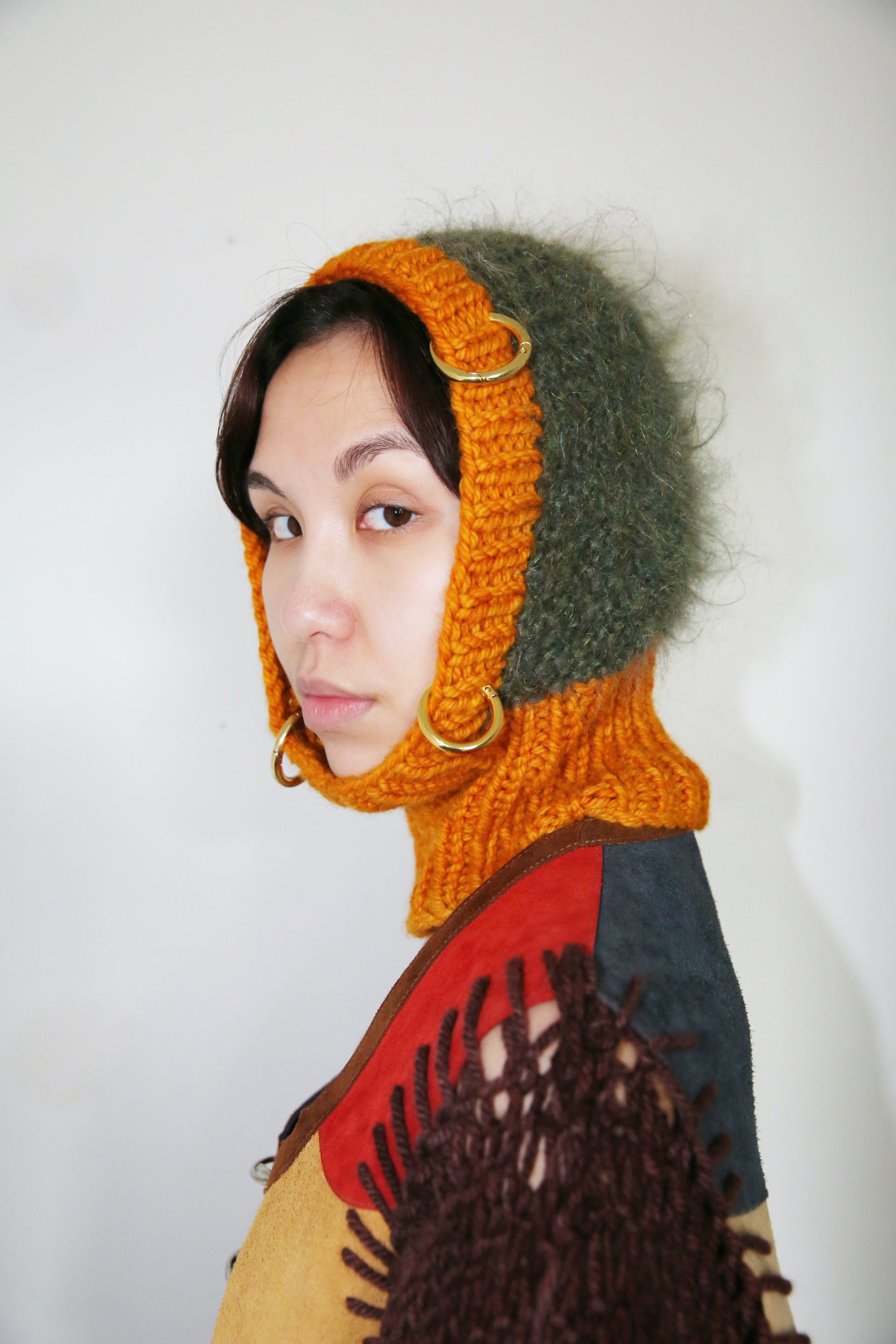 ORANGE AND GREEN PIERCING BALACLAVA