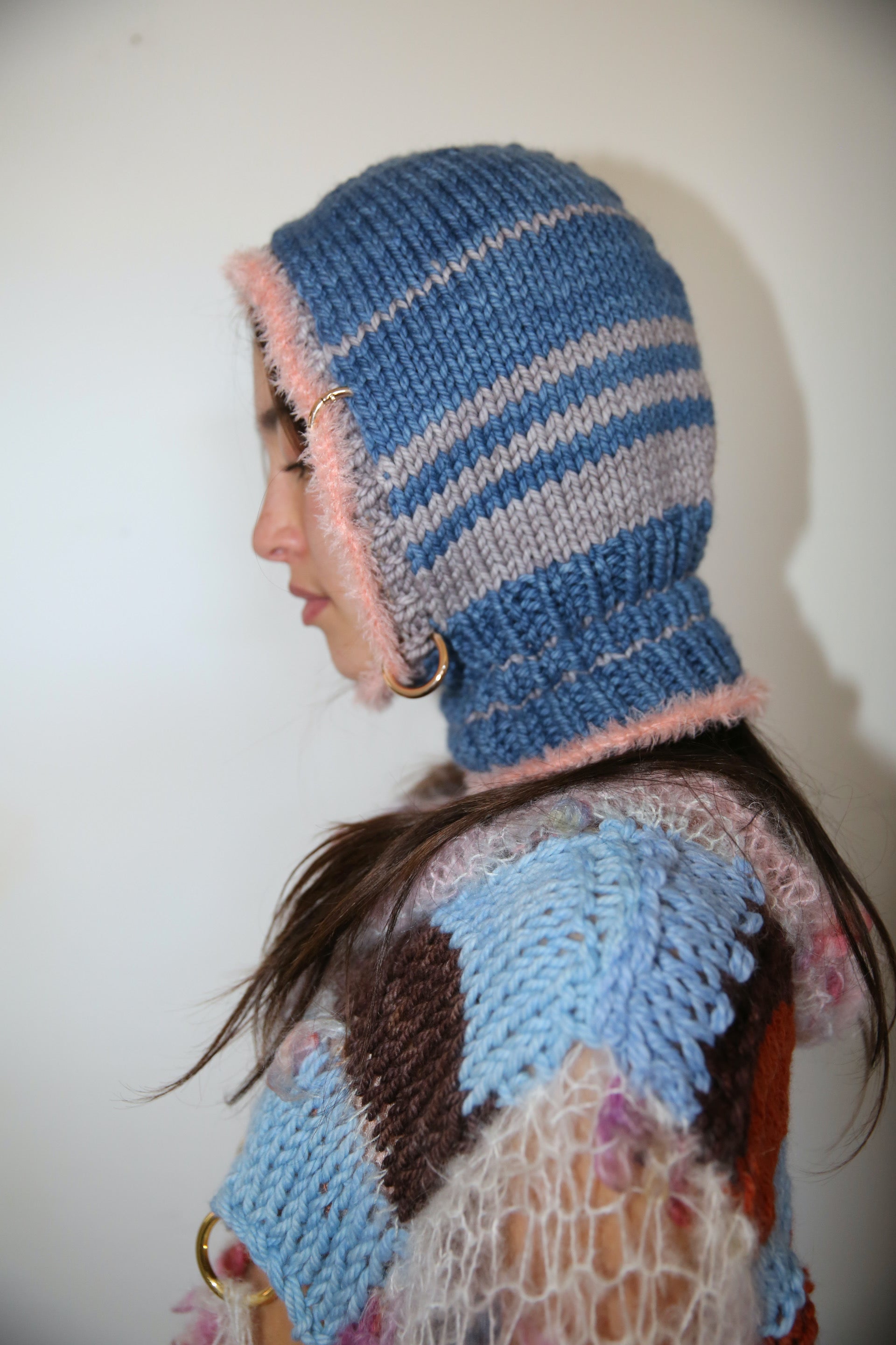 BLUE, GREY & PINK PIERCING BALACLAVA