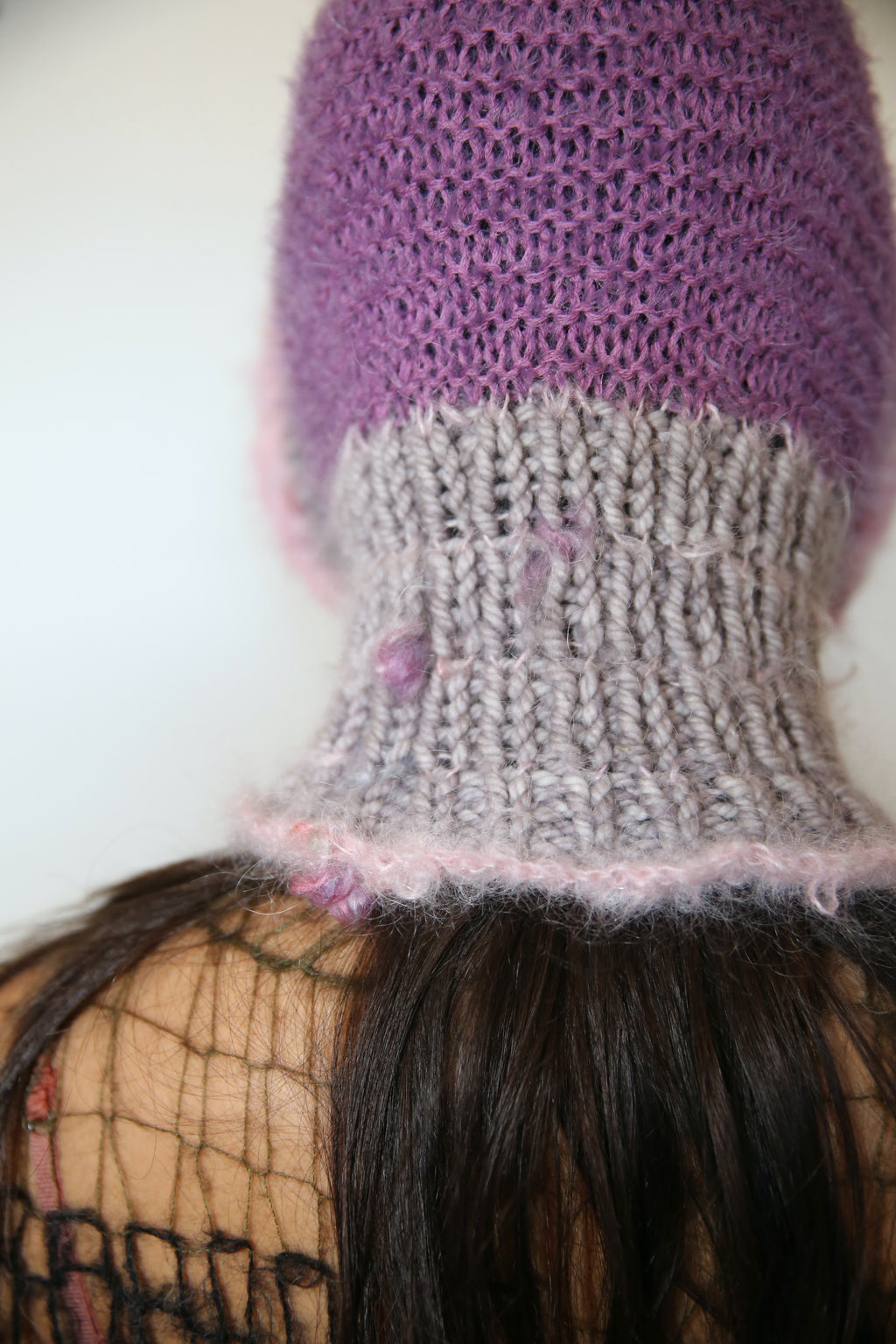PURPLE, GREY & PINK FRILL BALACLAVA