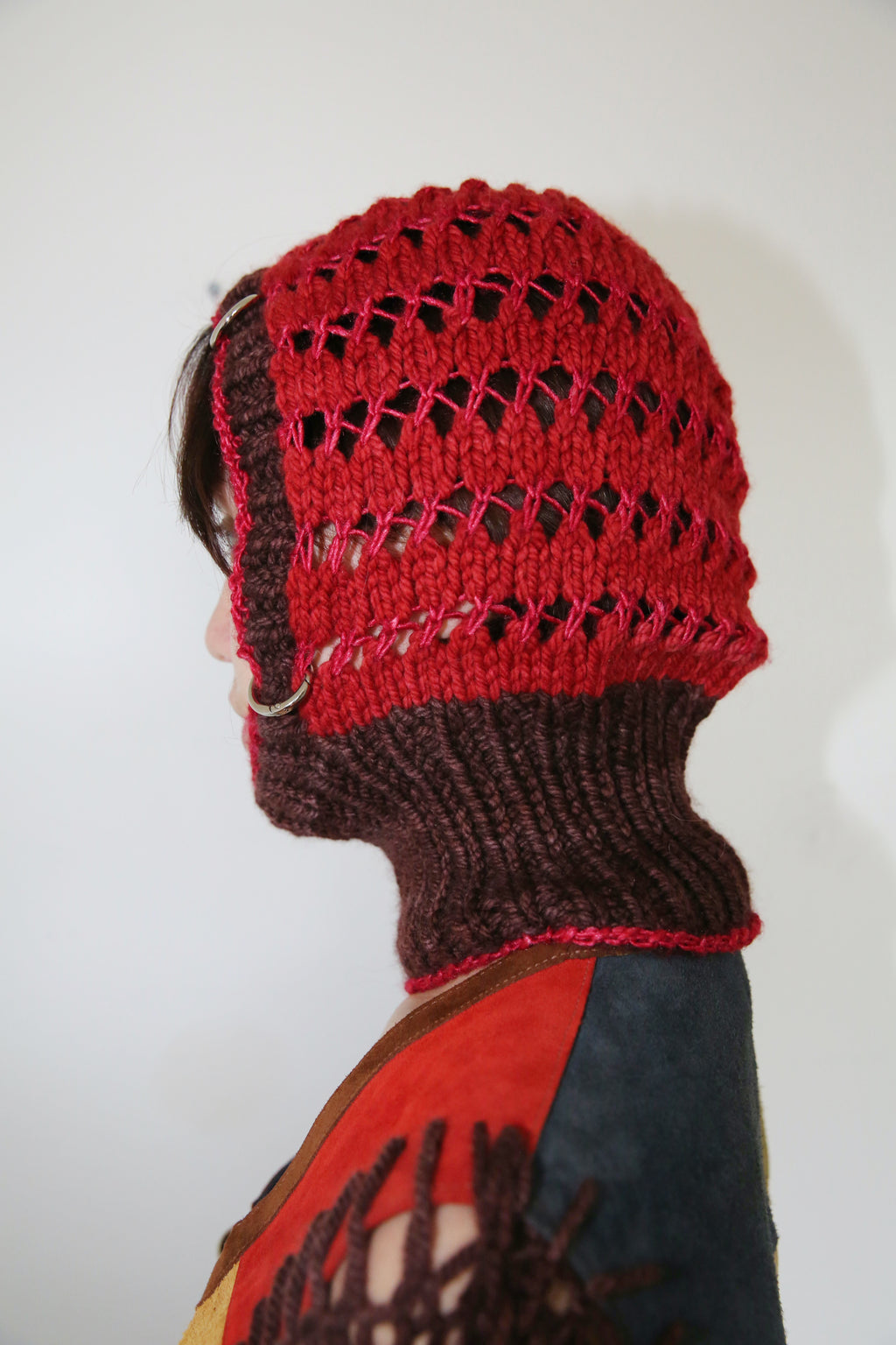 RED AND BROWN PIERCING BALACLAVA