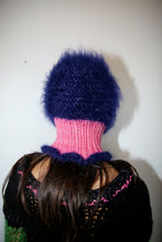 Load image into Gallery viewer, DARK BLUE &amp; PINK HAIRY FRILL BALACLAVA
