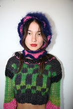 Load image into Gallery viewer, DARK BLUE &amp; PINK HAIRY FRILL BALACLAVA
