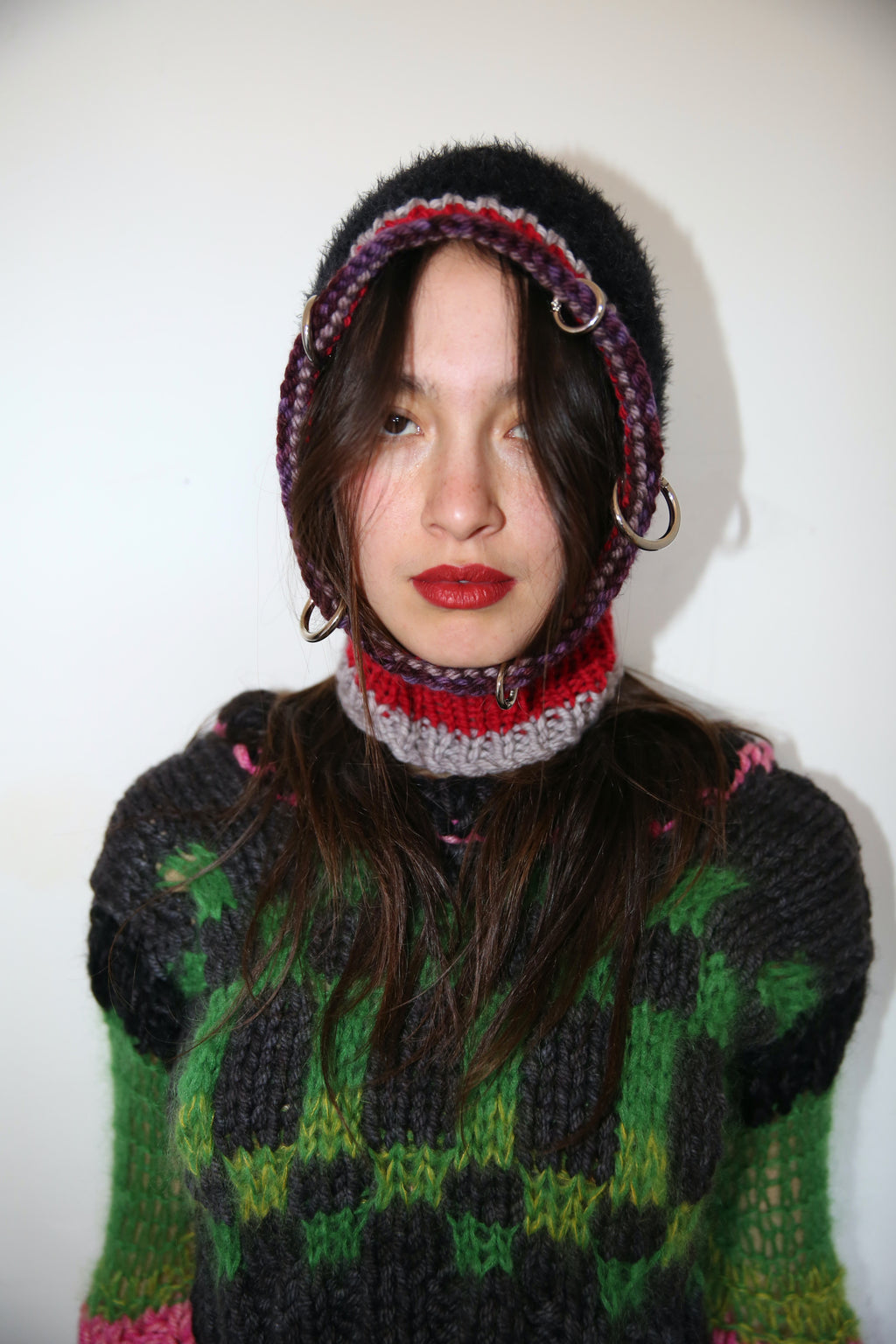 RED, GREY, PURPLE & BLACK PIERCING BALACLAVA