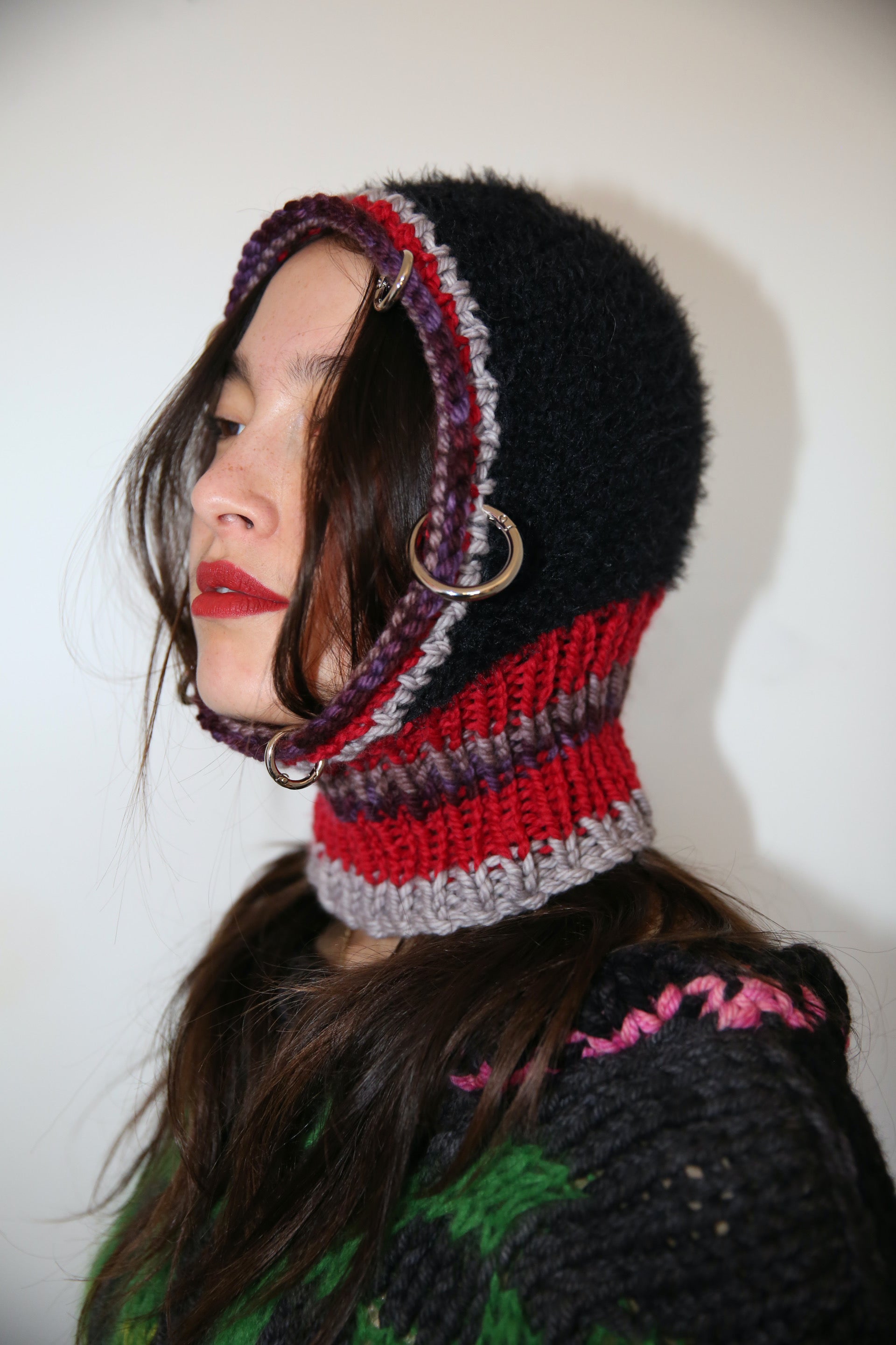 RED, GREY, PURPLE & BLACK PIERCING BALACLAVA