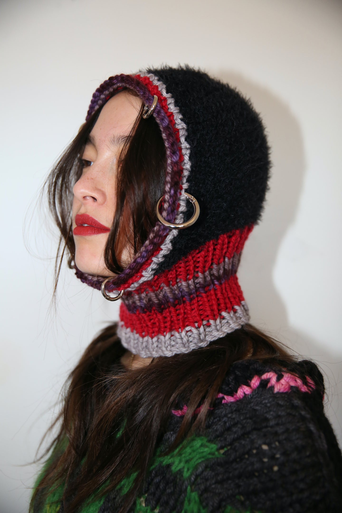 RED, GREY, PURPLE & BLACK PIERCING BALACLAVA