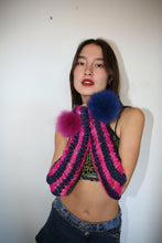 Load image into Gallery viewer, PINK &amp; NAVY POM POM ARMWARMERS
