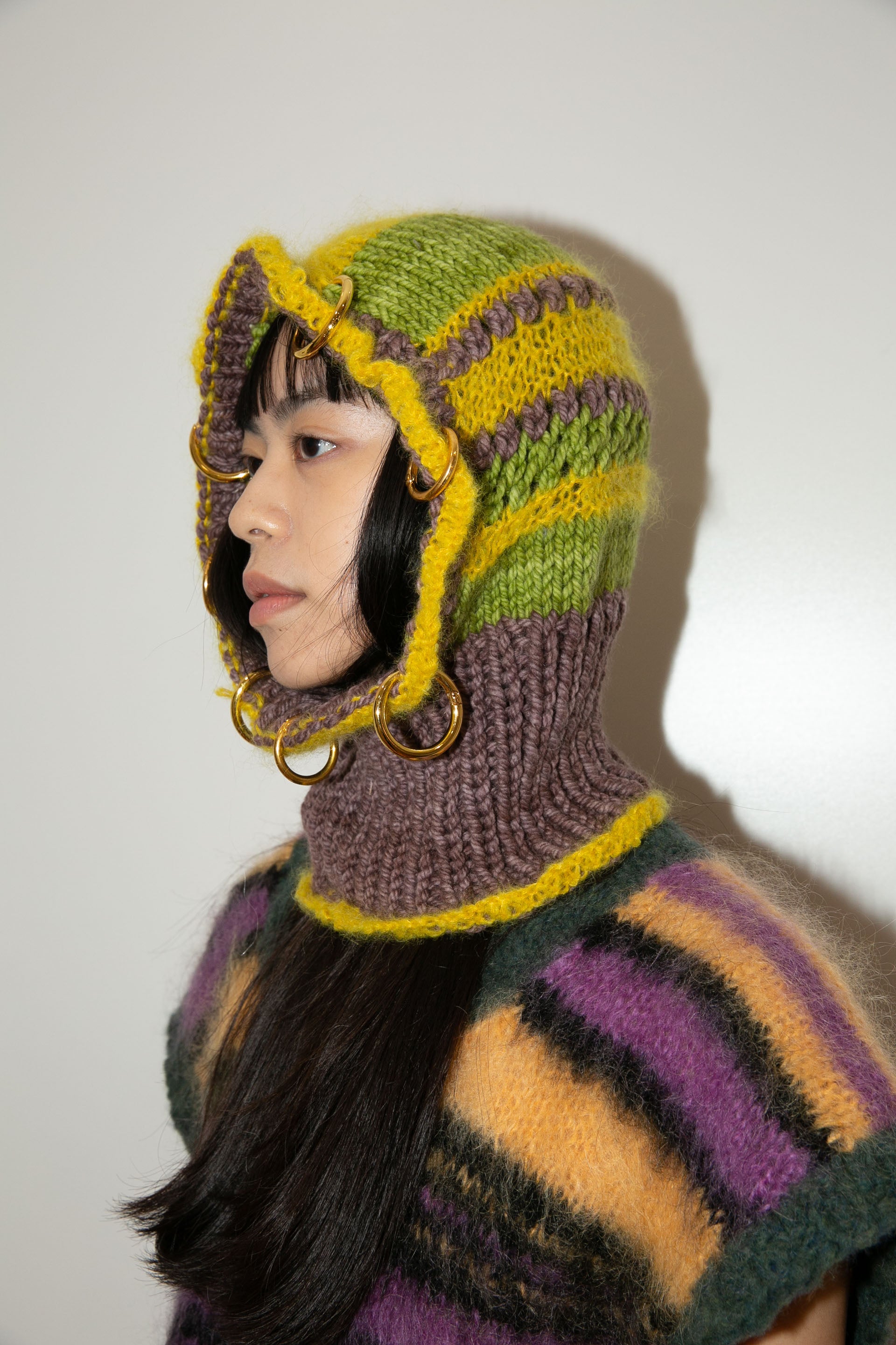 YELLOW, PISTACHIO & BROWN HEAVYWEIGHT PIERCING BALACLAVA