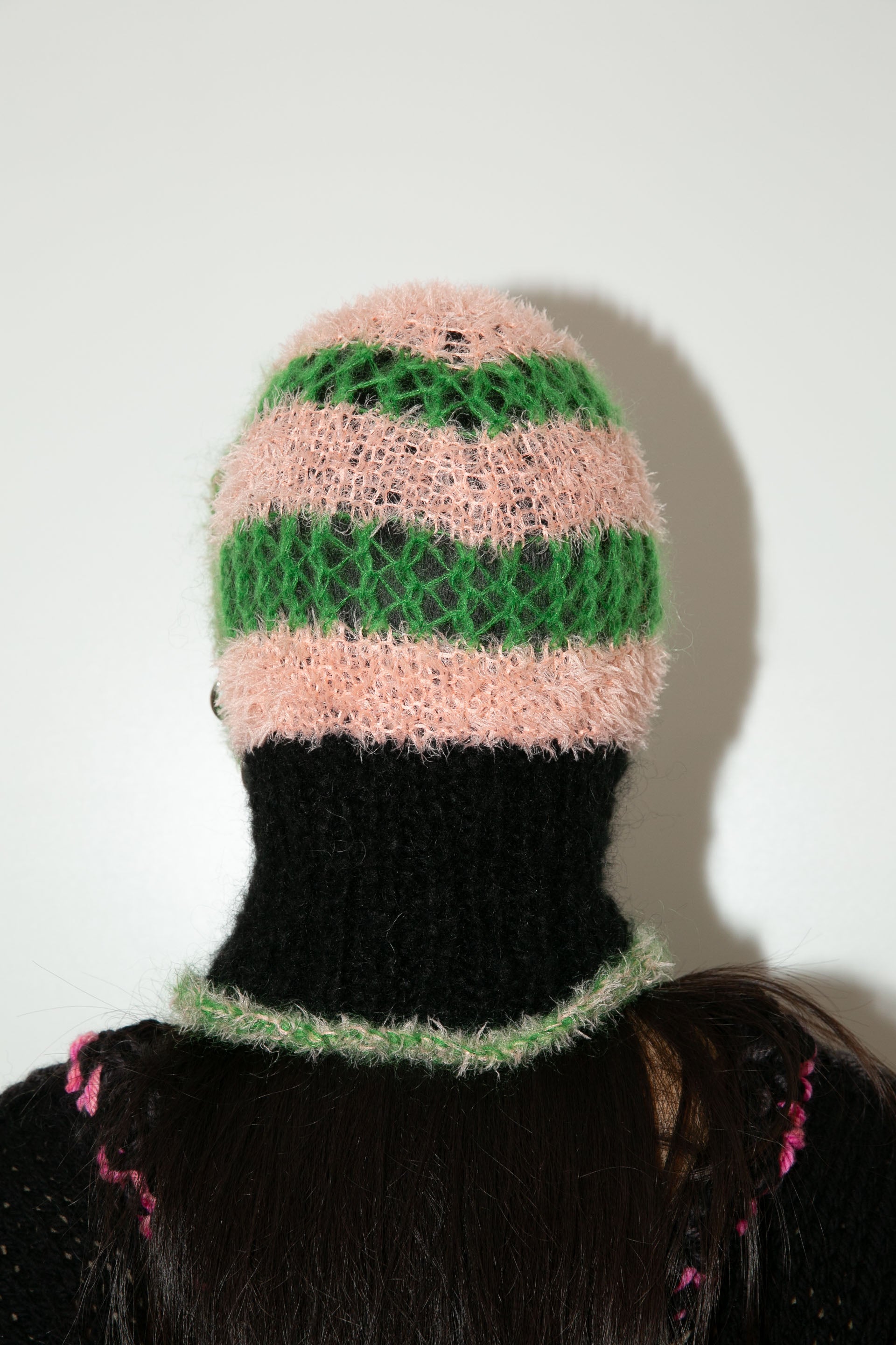 LIGHT PINK, GREEN AND BLACK LIGHTWEIGHT PIERCING BALACLAVA
